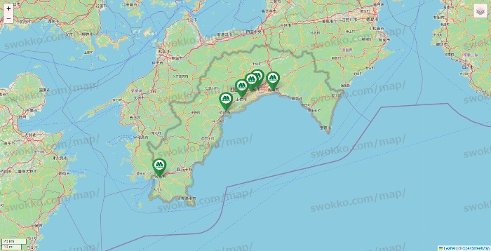 高知県のモスバーガーの店舗地図
