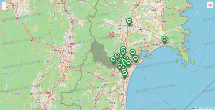 宮城県のモスバーガーの店舗地図