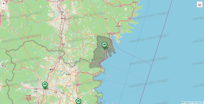 宮城県のモスバーガーの店舗地図