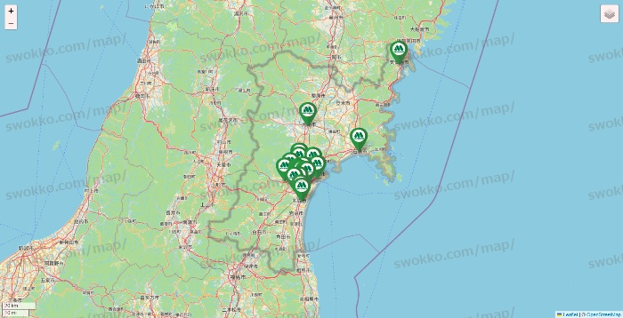 宮城県のモスバーガーの店舗地図