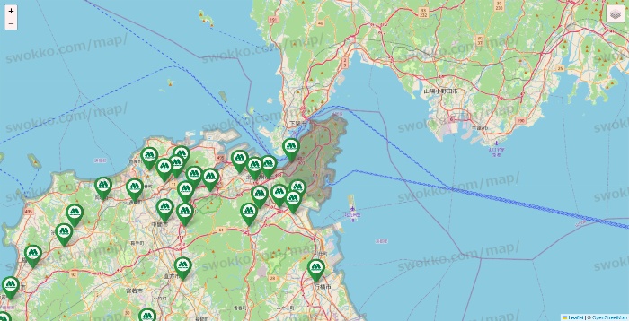 福岡県のモスバーガーの店舗地図