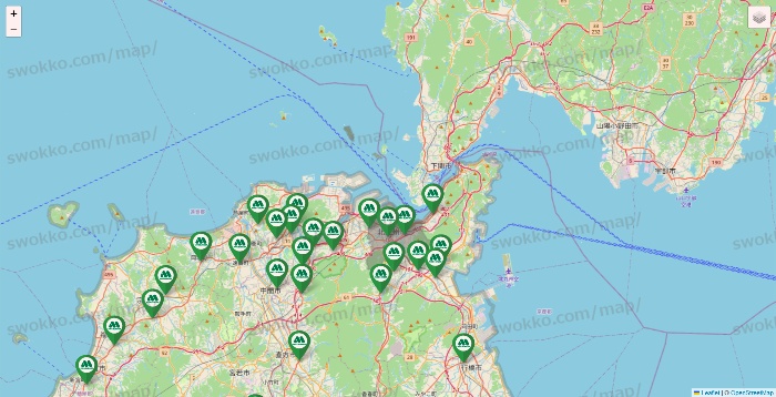 福岡県のモスバーガーの店舗地図