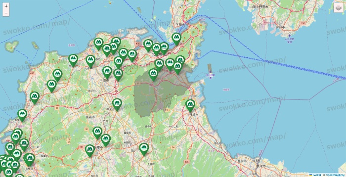 福岡県のモスバーガーの店舗地図