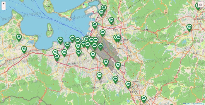 福岡県のモスバーガーの店舗地図