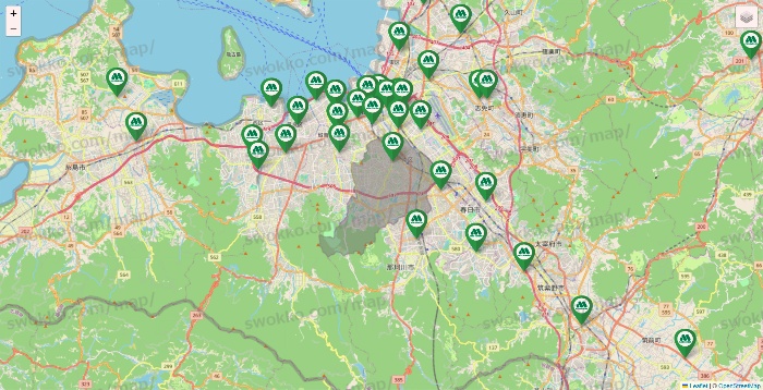 福岡県のモスバーガーの店舗地図