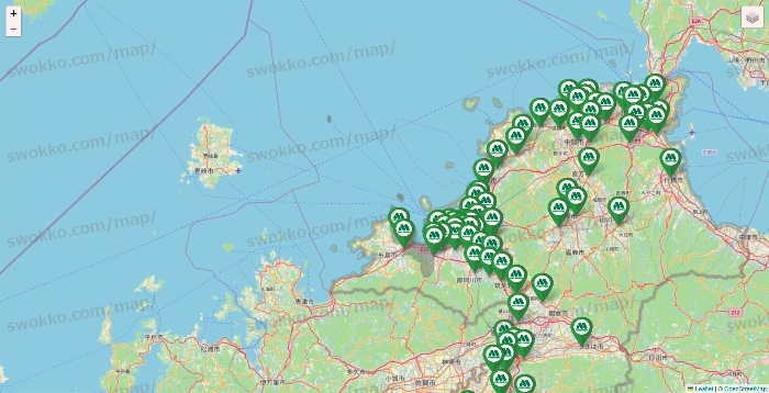 福岡県のモスバーガーの店舗地図