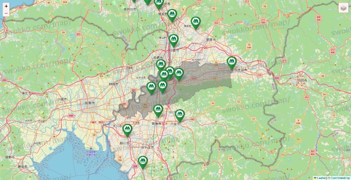 福岡県のモスバーガーの店舗地図