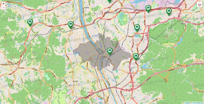 福岡県のモスバーガーの店舗地図