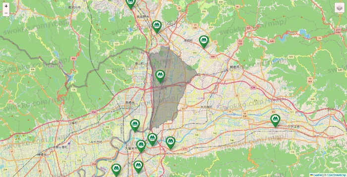 福岡県のモスバーガーの店舗地図