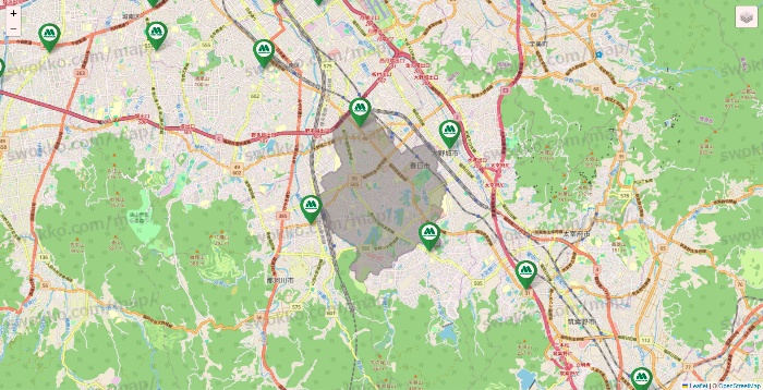 福岡県のモスバーガーの店舗地図