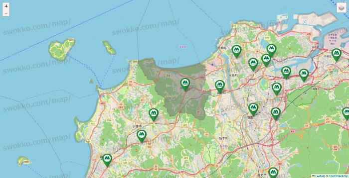 福岡県のモスバーガーの店舗地図