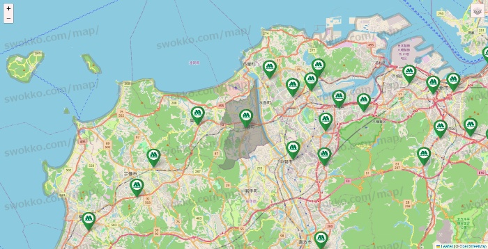 福岡県のモスバーガーの店舗地図