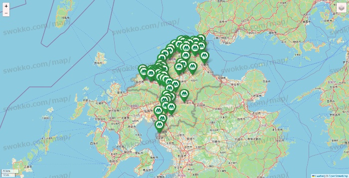福岡県のモスバーガーの店舗地図