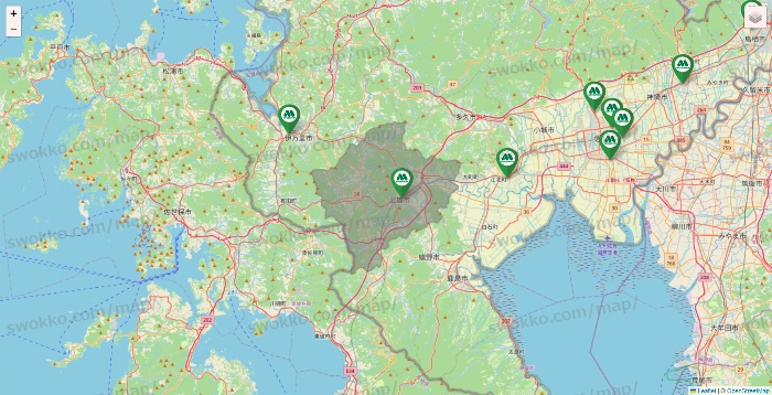 佐賀県のモスバーガーの店舗地図