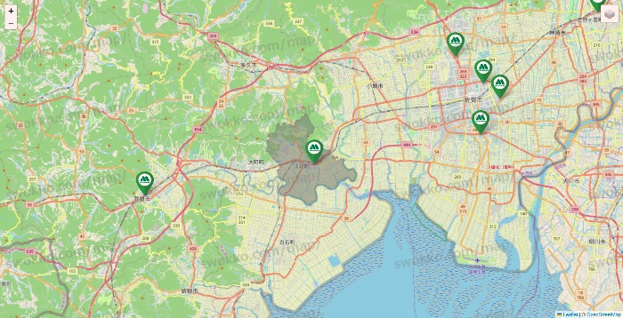 佐賀県のモスバーガーの店舗地図