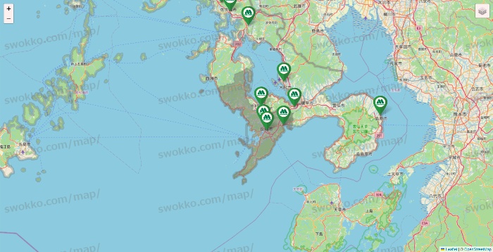 長崎県のモスバーガーの店舗地図
