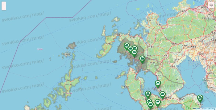 長崎県のモスバーガーの店舗地図