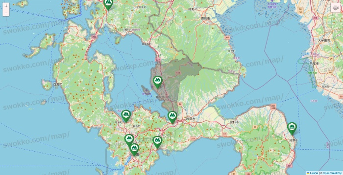 長崎県のモスバーガーの店舗地図