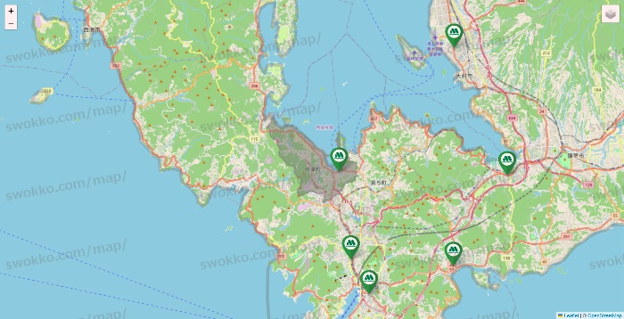 長崎県のモスバーガーの店舗地図