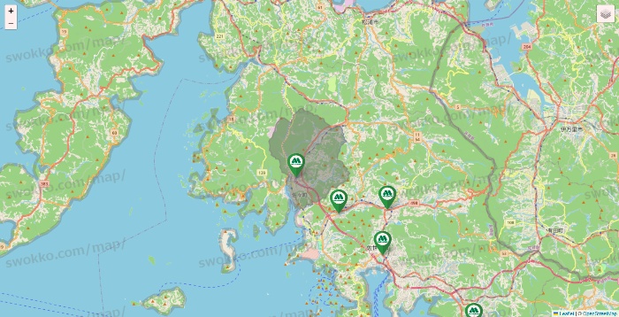 長崎県のモスバーガーの店舗地図