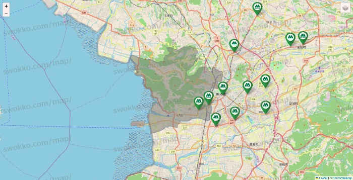 熊本県のモスバーガーの店舗地図