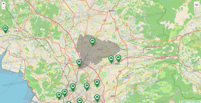 熊本県のモスバーガーの店舗地図