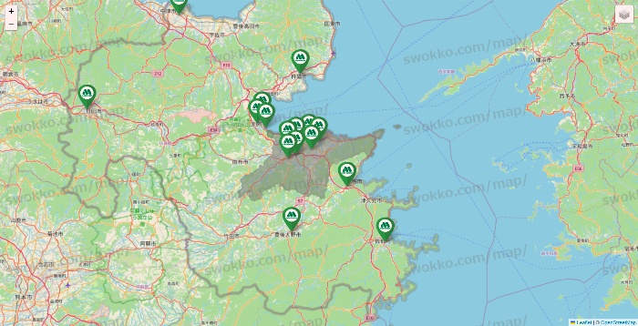 大分県のモスバーガーの店舗地図