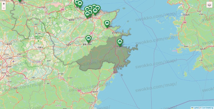 大分県のモスバーガーの店舗地図