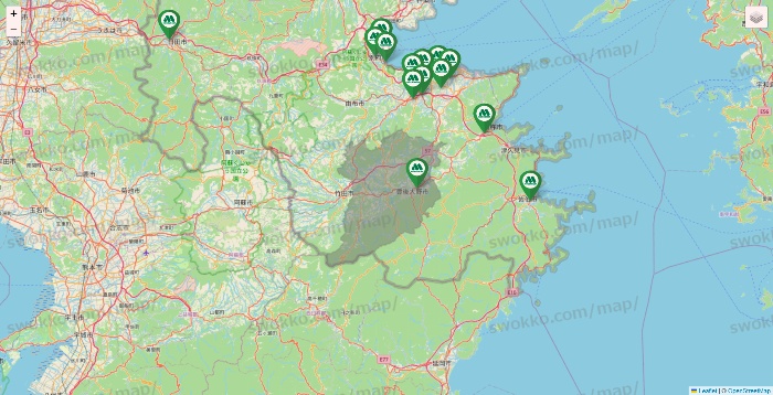 大分県のモスバーガーの店舗地図