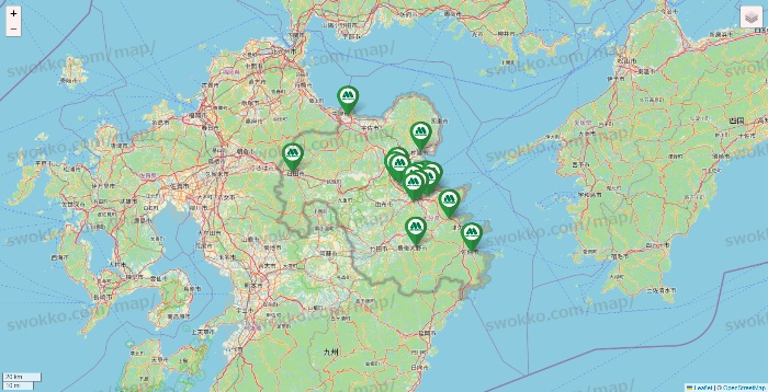 大分県のモスバーガーの店舗地図