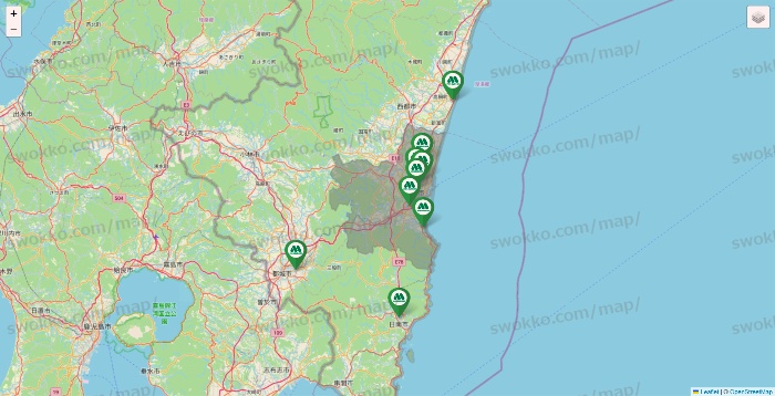 宮崎県のモスバーガーの店舗地図