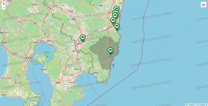 宮崎県のモスバーガーの店舗地図