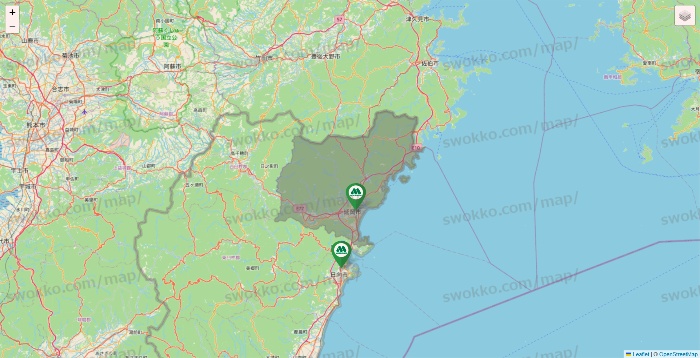 宮崎県のモスバーガーの店舗地図