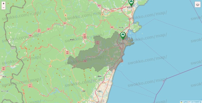 宮崎県のモスバーガーの店舗地図