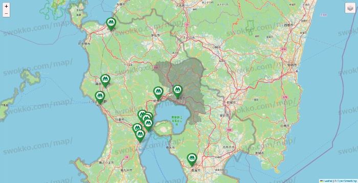 鹿児島県のモスバーガーの店舗地図