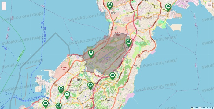 沖縄県のモスバーガーの店舗地図