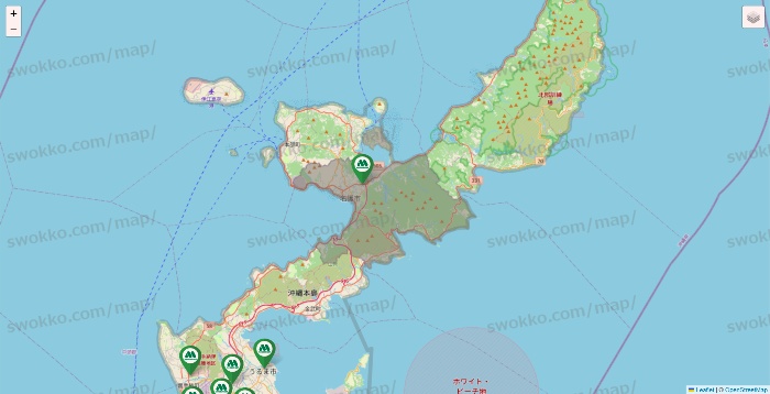 沖縄県のモスバーガーの店舗地図