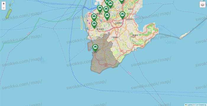 沖縄県のモスバーガーの店舗地図
