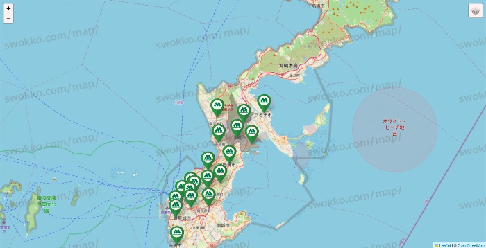 沖縄県のモスバーガーの店舗地図