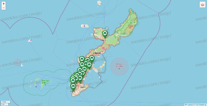 沖縄県のモスバーガーの店舗地図
