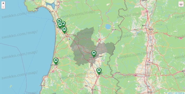 秋田県のモスバーガーの店舗地図