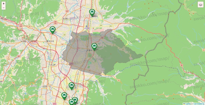 山形県のモスバーガーの店舗地図
