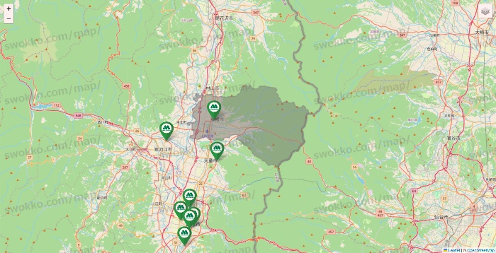 山形県のモスバーガーの店舗地図