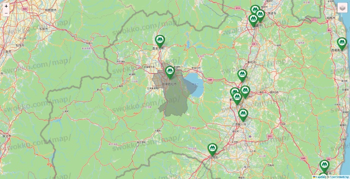 福島県のモスバーガーの店舗地図