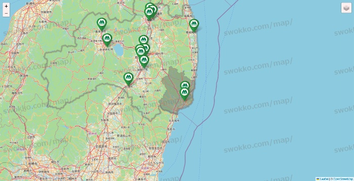 福島県のモスバーガーの店舗地図