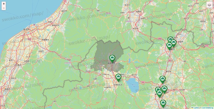 福島県のモスバーガーの店舗地図