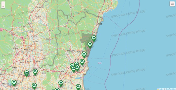 茨城県のモスバーガーの店舗地図