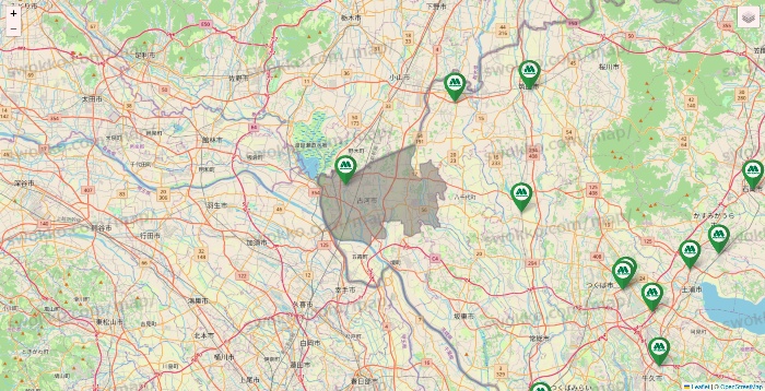 茨城県のモスバーガーの店舗地図