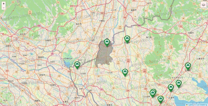 茨城県のモスバーガーの店舗地図