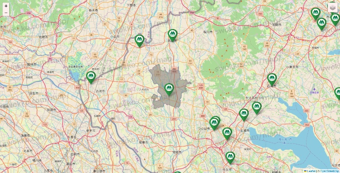 茨城県のモスバーガーの店舗地図